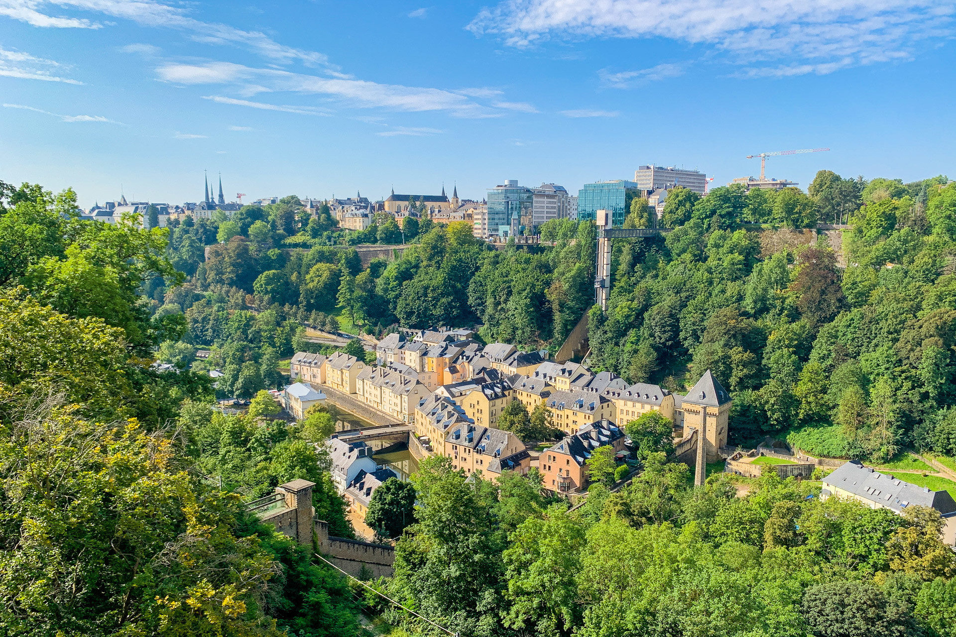 Vue aérienne du grund à luxembourg ville